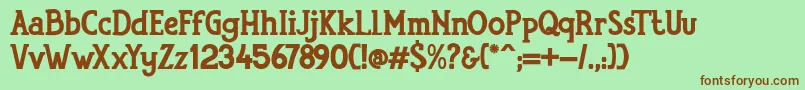 RumouraBoldPersonalUseOnly Font – Brown Fonts on Green Background