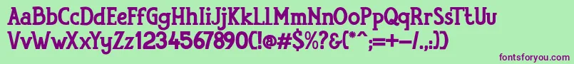 RumouraBoldPersonalUseOnly Font – Purple Fonts on Green Background