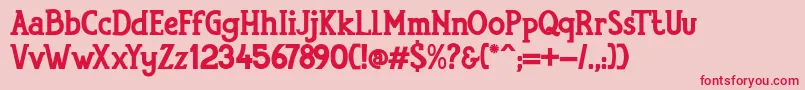 RumouraBoldPersonalUseOnly Font – Red Fonts on Pink Background