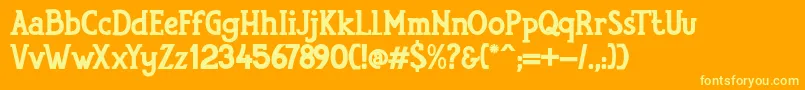 フォントRumouraBoldPersonalUseOnly – オレンジの背景に黄色の文字
