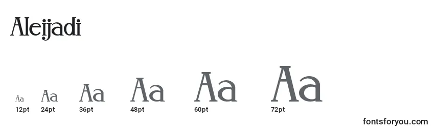 Размеры шрифта Aleijadi