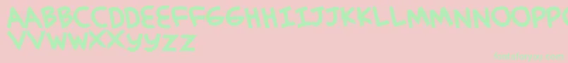Simplehand Font – Green Fonts on Pink Background