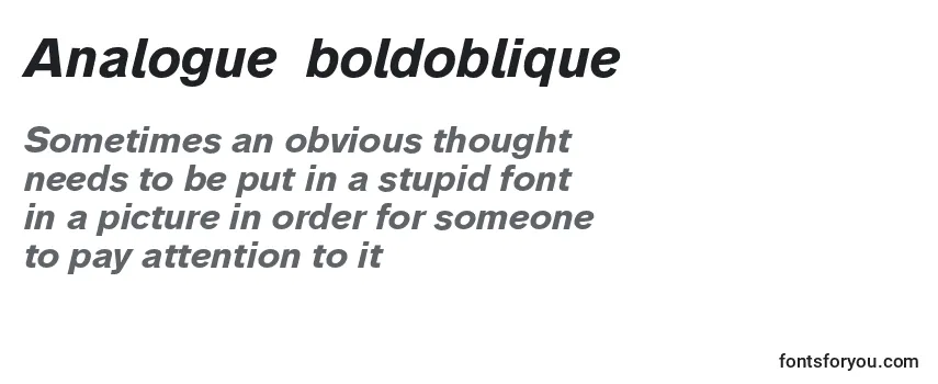 Review of the Analogue76boldoblique (68314) Font