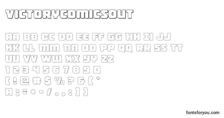 Schriftart Victorycomicsout – Alphabet, Zahlen, spezielle Symbole