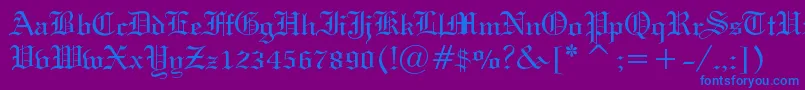 HolyUnion-Schriftart – Blaue Schriften auf violettem Hintergrund