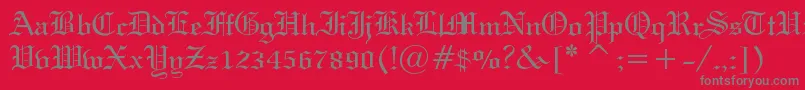 フォントHolyUnion – 赤い背景に灰色の文字