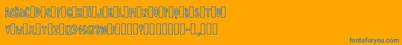 Simple-Schriftart – Blaue Schriften auf orangefarbenem Hintergrund
