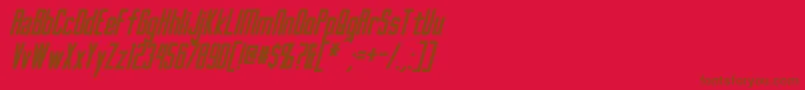 Weitere Informationen zur GothamNightsBoldItalic-Schriftart GothamNightsBoldItalic-Schriftart – Braune Schriften auf rotem Hintergrund