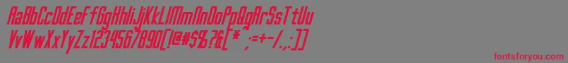 フォントGothamNightsBoldItalic – 赤い文字の灰色の背景