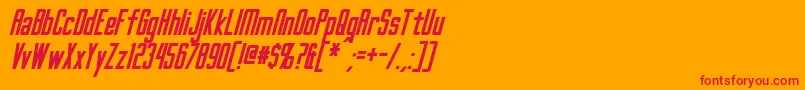 GothamNightsBoldItalic-Schriftart – Rote Schriften auf orangefarbenem Hintergrund