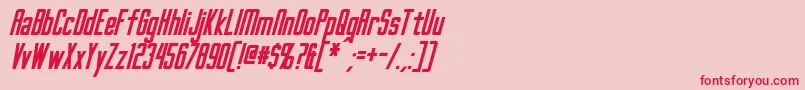 フォントGothamNightsBoldItalic – ピンクの背景に赤い文字