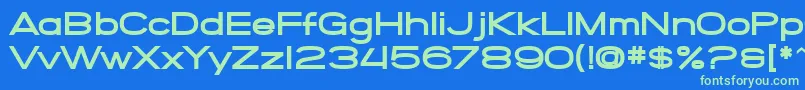 SfGrandezzaHeavy Font – Green Fonts on Blue Background