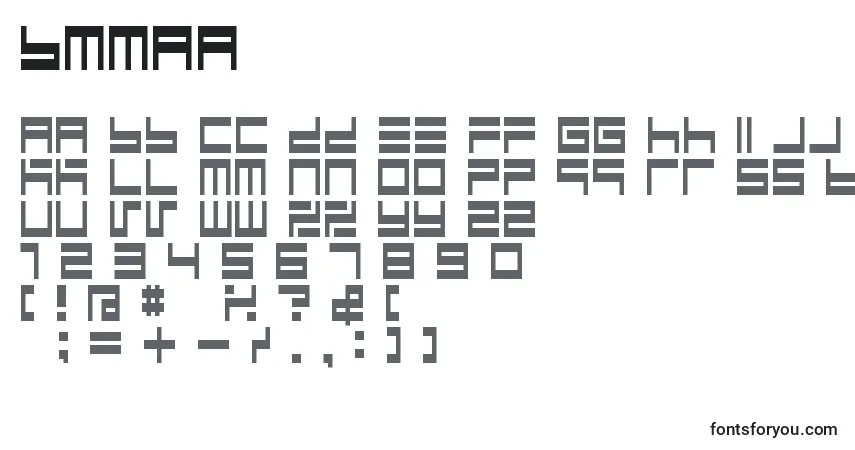 Czcionka Bmmaa – alfabet, cyfry, specjalne znaki