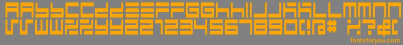 フォントBmmaa – オレンジの文字は灰色の背景にあります。