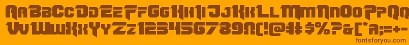 Omegaforceexpand11 Font – Brown Fonts on Orange Background