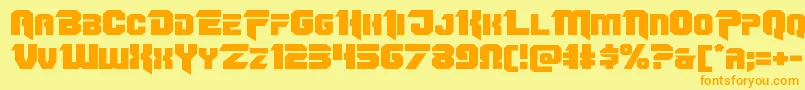 Omegaforceexpand11 Font – Orange Fonts on Yellow Background