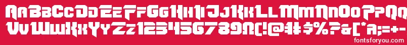 フォントOmegaforceexpand11 – 赤い背景に白い文字