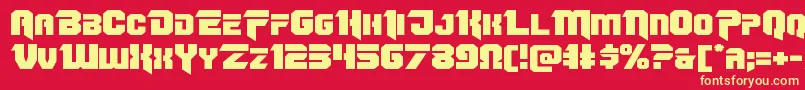 Omegaforceexpand11 Font – Yellow Fonts on Red Background