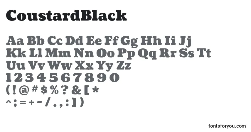 Schriftart CoustardBlack – Alphabet, Zahlen, spezielle Symbole