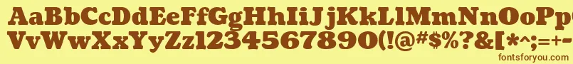 CoustardBlack Font – Brown Fonts on Yellow Background