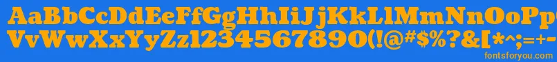 CoustardBlack Font – Orange Fonts on Blue Background