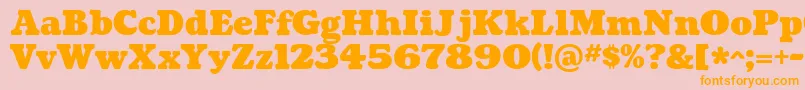 CoustardBlack-Schriftart – Orangefarbene Schriften auf rosa Hintergrund