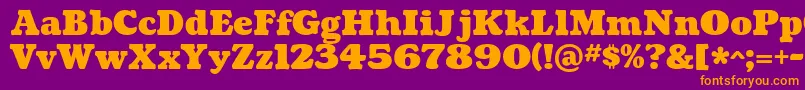 CoustardBlack Font – Orange Fonts on Purple Background