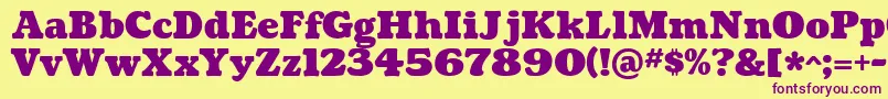 CoustardBlack Font – Purple Fonts on Yellow Background