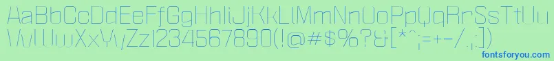 PoliticaXtLight Font – Blue Fonts on Green Background