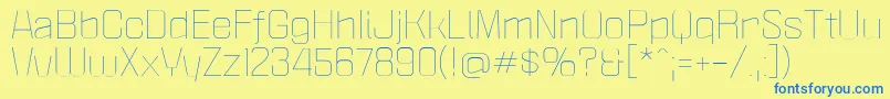 PoliticaXtLight Font – Blue Fonts on Yellow Background