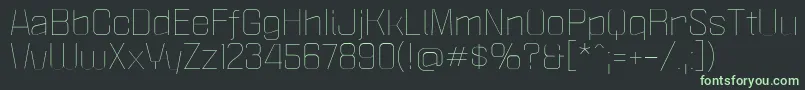 フォントPoliticaXtLight – 黒い背景に緑の文字