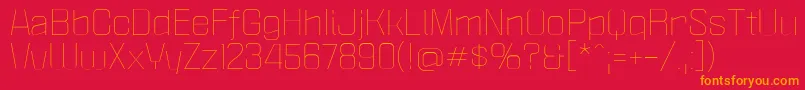 PoliticaXtLight Font – Orange Fonts on Red Background