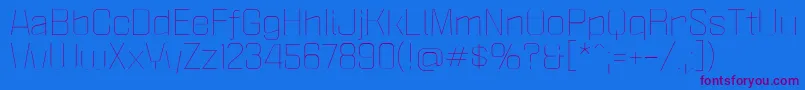 PoliticaXtLight Font – Purple Fonts on Blue Background