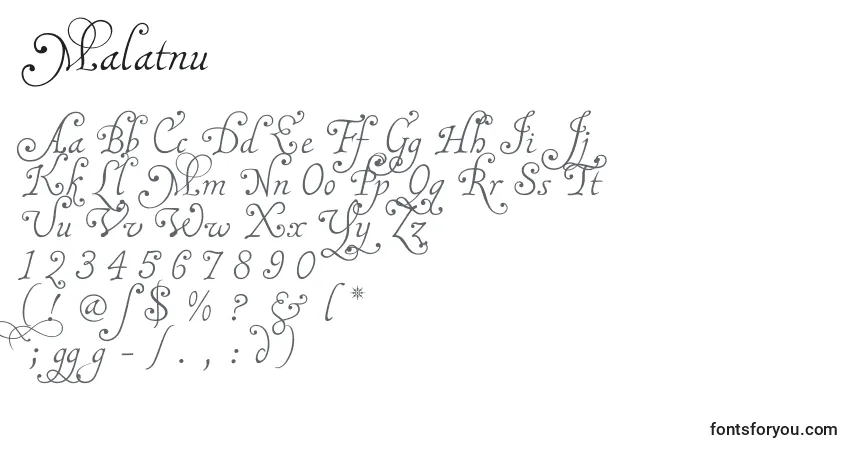 Malatnu Font – alphabet, numbers, special characters