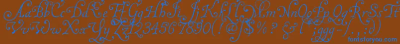 Malatnu Font – Blue Fonts on Brown Background