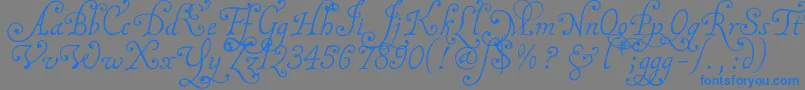 Malatnu-Schriftart – Blaue Schriften auf grauem Hintergrund