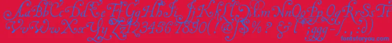 Malatnu Font – Blue Fonts on Red Background