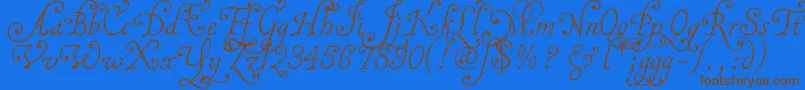 Malatnu Font – Brown Fonts on Blue Background