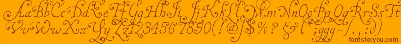 Malatnu-Schriftart – Braune Schriften auf orangefarbenem Hintergrund