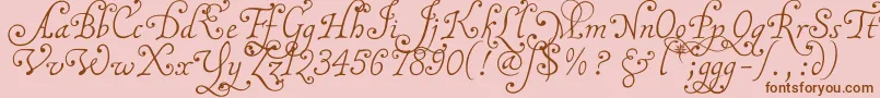 Malatnu-Schriftart – Braune Schriften auf rosa Hintergrund