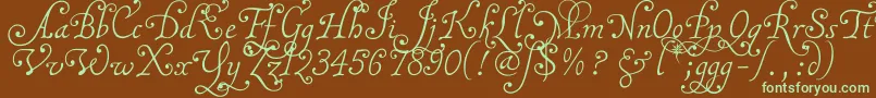 Malatnu Font – Green Fonts on Brown Background