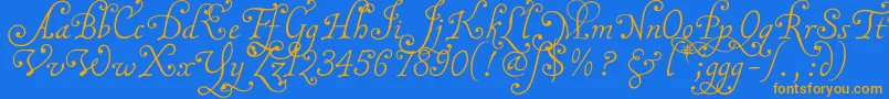 Malatnu Font – Orange Fonts on Blue Background