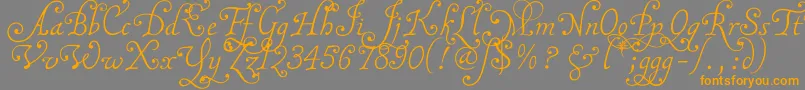 Malatnu-Schriftart – Orangefarbene Schriften auf grauem Hintergrund