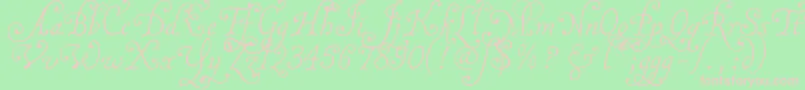 Malatnu Font – Pink Fonts on Green Background