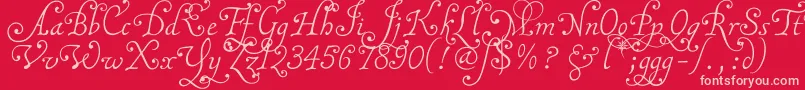 Malatnu Font – Pink Fonts on Red Background