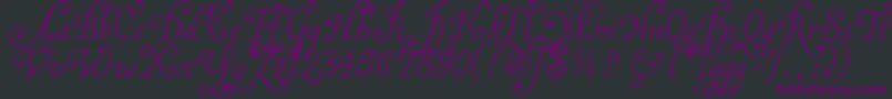 Malatnu-Schriftart – Violette Schriften auf schwarzem Hintergrund