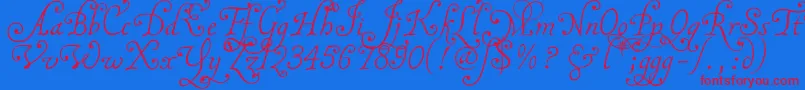 Malatnu Font – Red Fonts on Blue Background