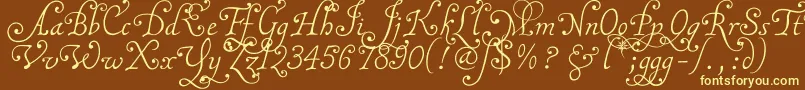 Malatnu Font – Yellow Fonts on Brown Background