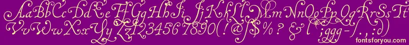 Malatnu Font – Yellow Fonts on Purple Background