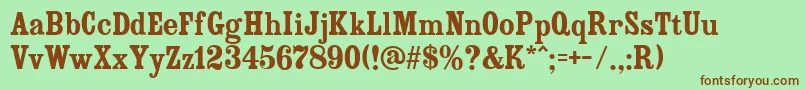 CountryWesternBlack Font – Brown Fonts on Green Background
